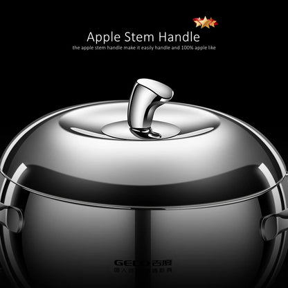 LFGB Certification Apple Shape 3.2L 304 Stainless Steel Kitchen Saucepot Ultra Thick Stewing Pot Internal Circulation Soup Pot