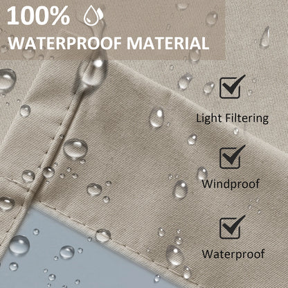 100% Waterproof Outdoor Curtains with Double Grommet for Patio Gazebo Pergola Windproof Privacy Curtains Thermal Insulated