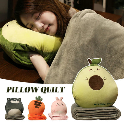 Cartoon Office Pillow Quilt 2 in 1 Car Pute