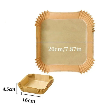 30/50 Pack Air Fryer Paper Square Silicone Paper Baking Suitable for Most Air Fryers Accessories Bakeware Kitchen Dining Bar