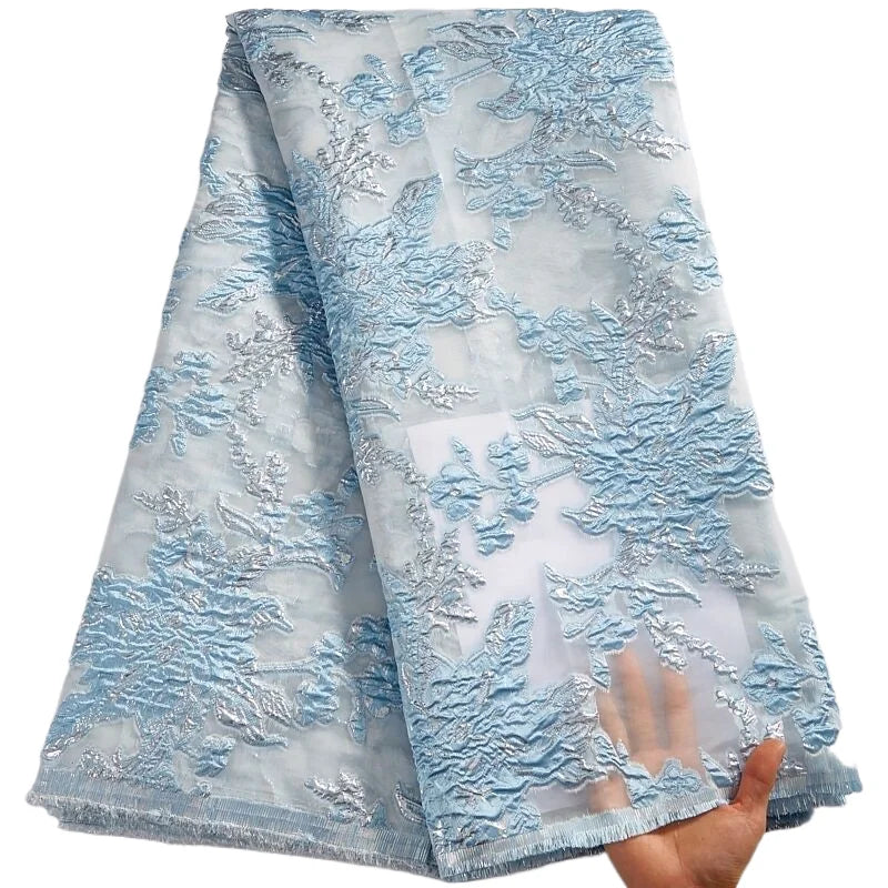 African Jacquard French Gilded Lace Nigerian Brocade Lace Fabric Evening Party Dresses High Quality For Women Sewing2.5yards2579