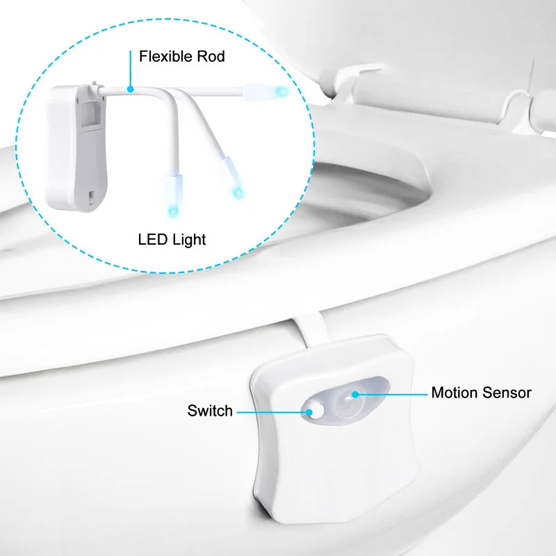 ZK30 Smart PIR Motioun Sensor Toilette Sëtznuecht Luucht 8/16 Faarwe Backlipht Backlight fir Toilette Schlauch