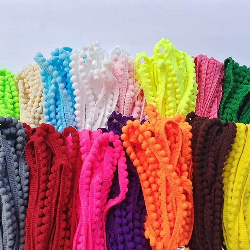 5/10 metri lână din lână dantelă franjuri de dantelă 5mm pompom alb bilă alb -bandă panglică bricolaj piesă de perdea de cusut accesoriu