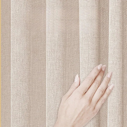 Waterproof Thick Linen Folding Curtain Mold-proof Solid Color Shower Curtain Suitable for Shower Curtains in Bathrooms