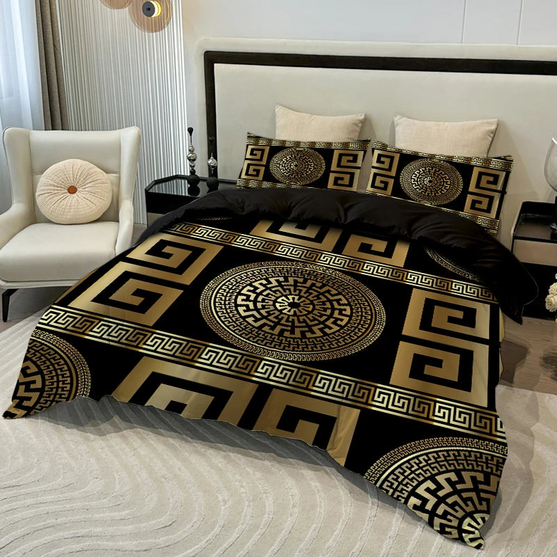 3PC European Style Disc Duvet Cover Comfortable Bedding Set 1Duvet Cover 2Pillowcases Digital Printing Four Seasons Home Decor