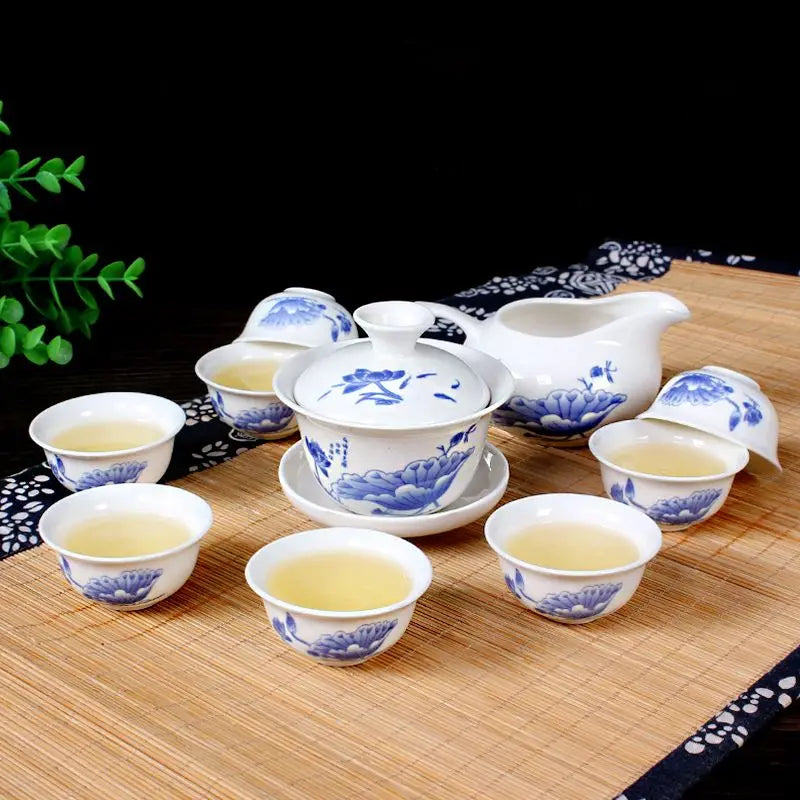 12 Pcs Travel Tea Sets Chinese Portable Ceramic Bone China teaset Gaiwan Teacup Porcelain Tea Cup The Kung Fu Teapot Set