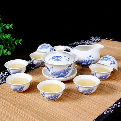 12 Pcs Travel Tea Sets Chinese Portable Ceramic Bone China teaset Gaiwan Teacup Porcelain Tea Cup The Kung Fu Teapot Set