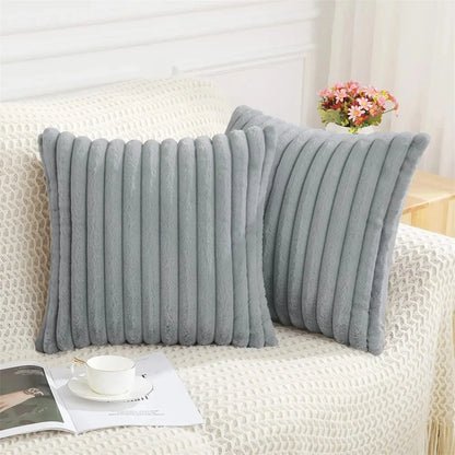 Olanly Faux Fur Pillow Cover 50x50cm Nordic Solid Cushion Cover 45x45 Soft Fluffy Pillowcase Decor Plush Throw Pillow Case Sofa