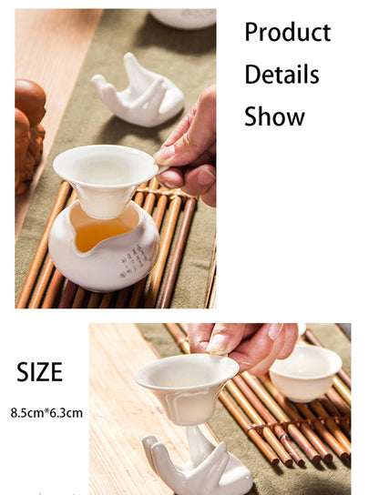 Kung Fu Tea Set Accessories Ceramic Buddhism Tea Filter,tea Infuser Reusable Herbal Strainer Loose Coffee Leaf Spice Filter