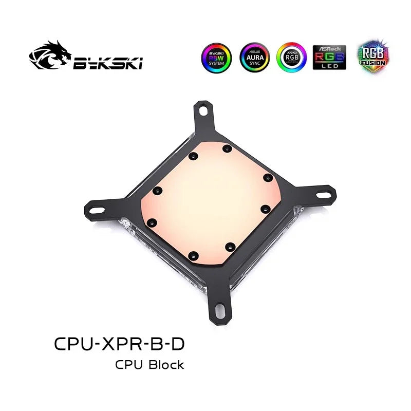 BYKSKI CPU BLOCK GEBRUIK VOOR INTEL LGA 1151 1156 1700 1800 AMD AM4 AM5 / WATERKOELER RADIATOR 5V ArgB Light Sync / CPU-XPR-B-I / M-D