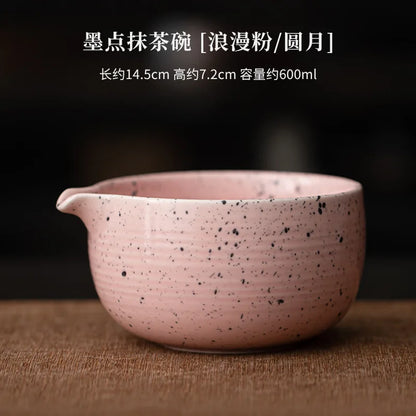 1/4PCS Pink Matcha Tea Whisk Teaware Kit Japanese Ceremony Bamboo Brush Ceramic Bowl Matcha Blender Tea Set Exquisite Gift Box