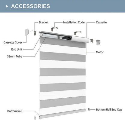 top selling professional customized dual layer waterproof 100% blackout fabric remote control automatic zebra blind for home