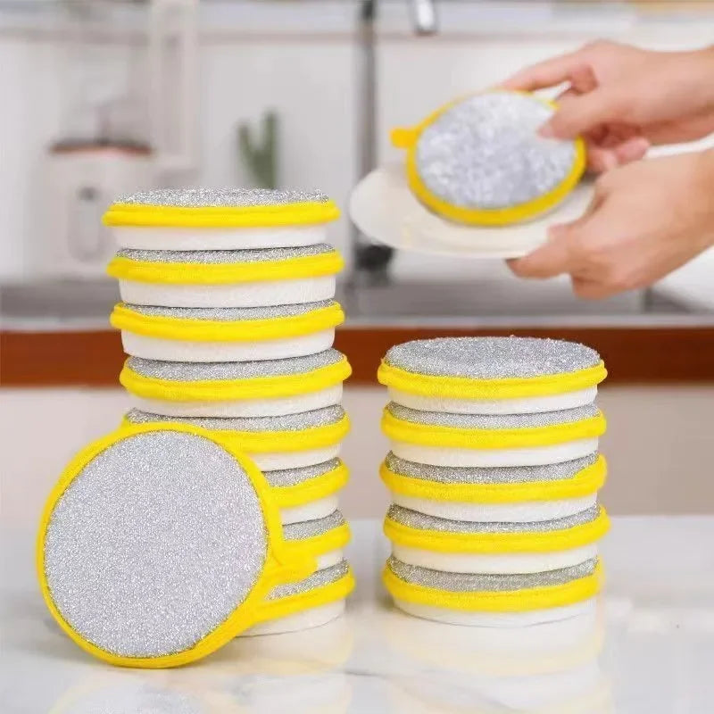 Kitchen Cleaning Towel Double Sided Dishwashing Sponge Kitchenware Brushes Anti Grease Wiping Rags Absorbent Washing Dish Cloth