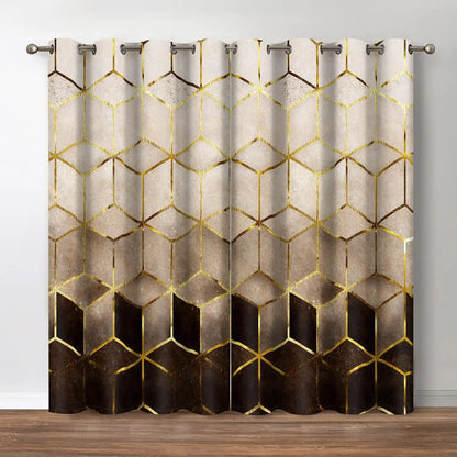 Jekeno Marble Curtains Retro Abstract Brown Brick Stone Wall Decor Home Bedroom Living Room Darkening Grommet Window Drapes 2 Pa