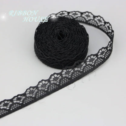 (10 yards/roll) Black lace fabric  ribbon Webbing Decoration Lovely gift packing Material