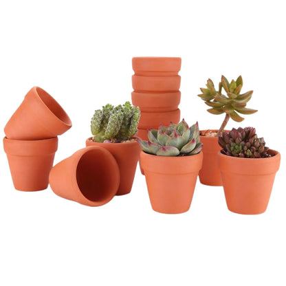 16 Pcs 2'' Terra Cotta Pots Pottery Planter Cactus Flower Pots Succulent Pot with Drainage Hole- Great for Plants,Crafts