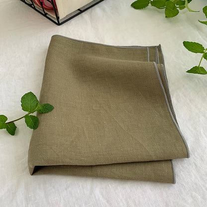 4PCS Pure Linen 100% Napkins Cloths Reusable 40x40cm Soft Comfortable Fabric Kitchen Accessories for Wedding Birthday Parties
