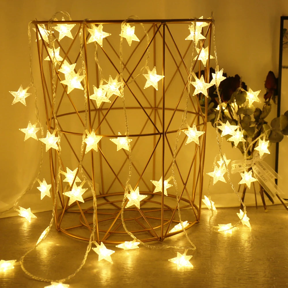 Luci a corde a LED Outdoor Star Chain Lights Garland Lights Bulb Lights Fiert Festa Casa del matrimonio Decor natale