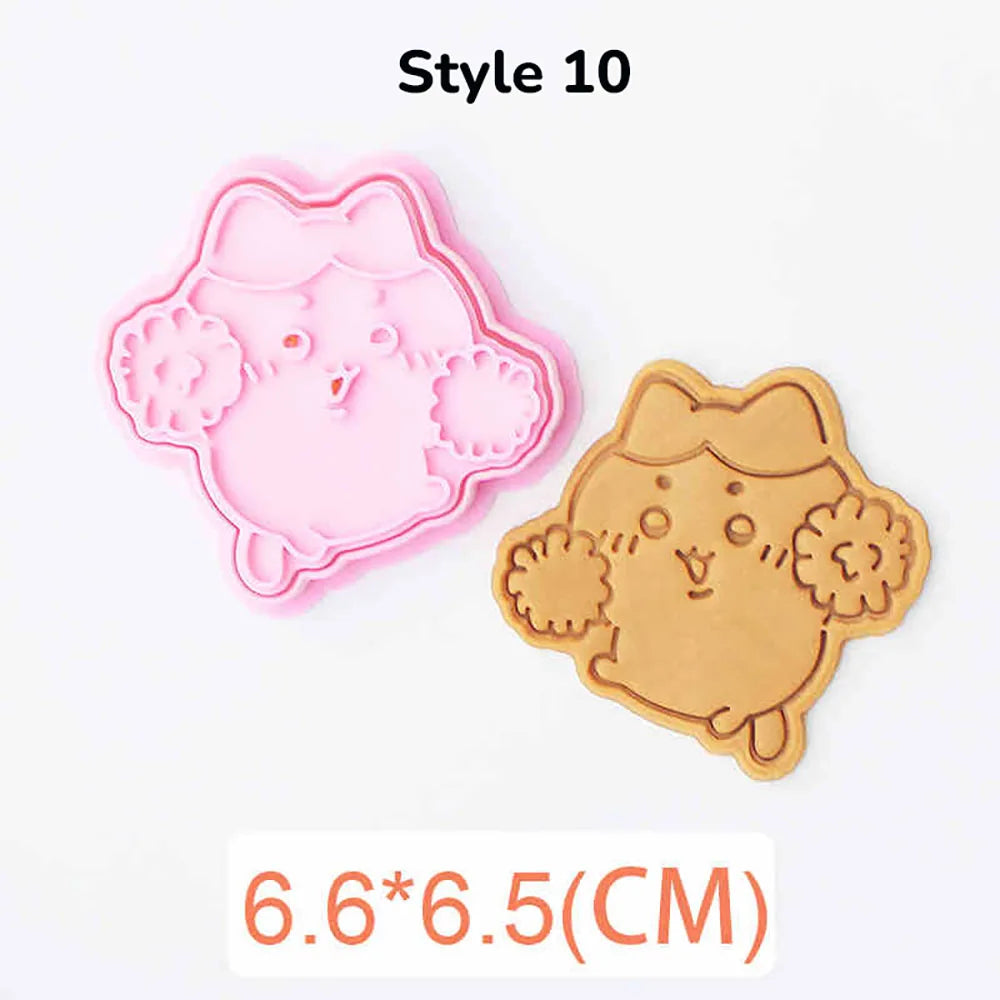 Cartoon Doll Cookie Cutters Pressable Biscuit Mold DIY Kitchen Baking Pastry Bakeware
