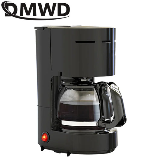 DMWD Electric Drip Coffee Maker 650ml Houshold Semi-Automatic Brewing Tea Pot American Coffee Machine Espresso Cafe Maker 220V