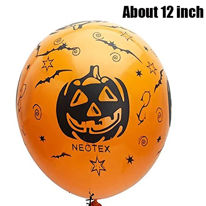 30/10 stcs enge Halloween Ballonnen Kids Toys Pumpkin Skelet Skelet Ghost Bar Party Decor Balloween Black Orange Latex Ballon