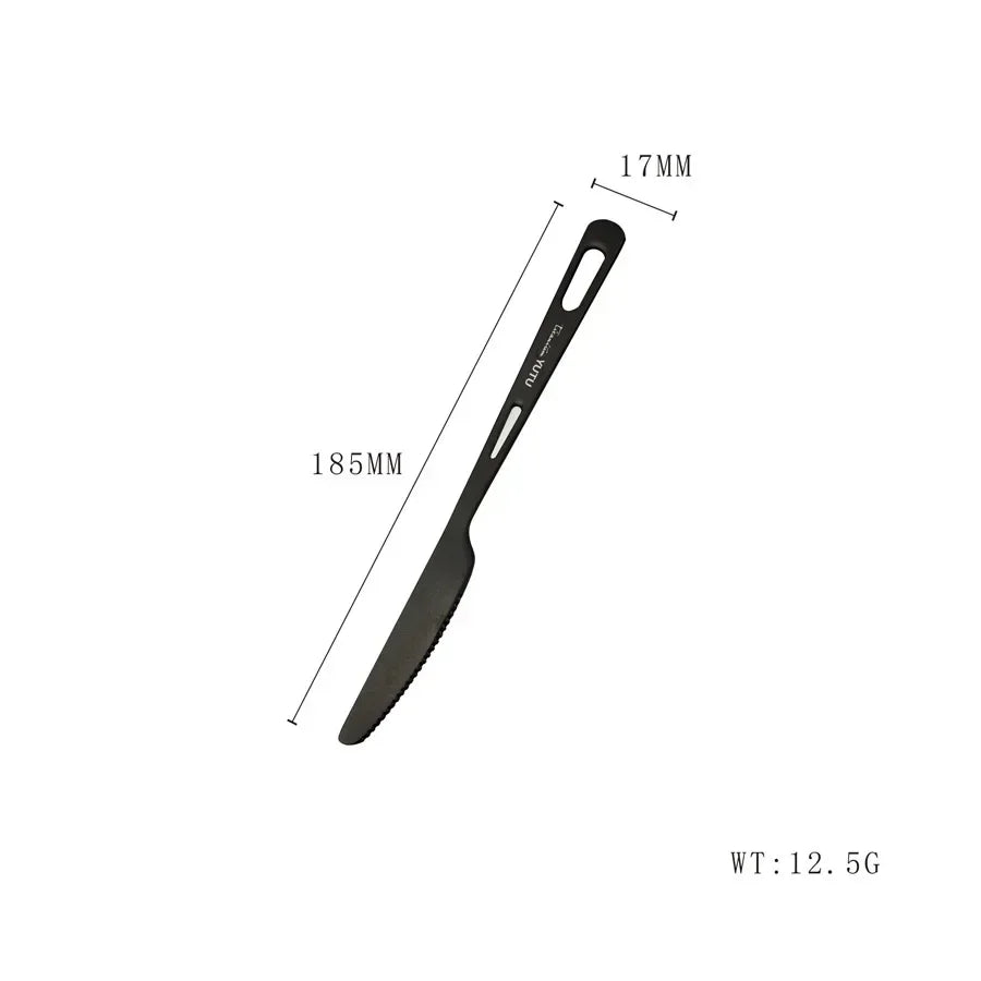 Vole de table en titane pur Définition du couteau givré et des baguettes à cuillère à cuillère de voyage