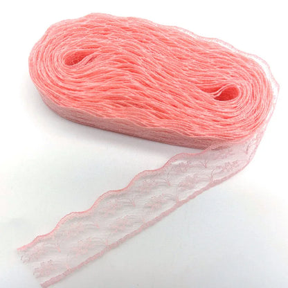 10yards Lace Ribbon Wedding Dress Fabrics for Embellishments for Sewing Handicraft Accessories Needlework Materials Width 2.3cm