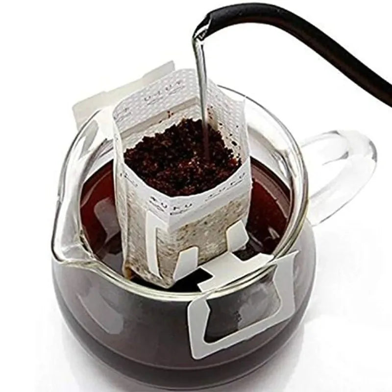 50-200PC Biodegradable Coffee Filter Bags Disposable Fast Flow Drip Brewing Tool for Coffee Tea Travel Office Home Use
