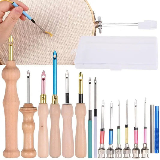 Punch Needle Kit Brodery Punch Kits Needle Haine broderie tricotând instrumente de cusut de cusut de cusut pentru femei pentru bărbați adulți