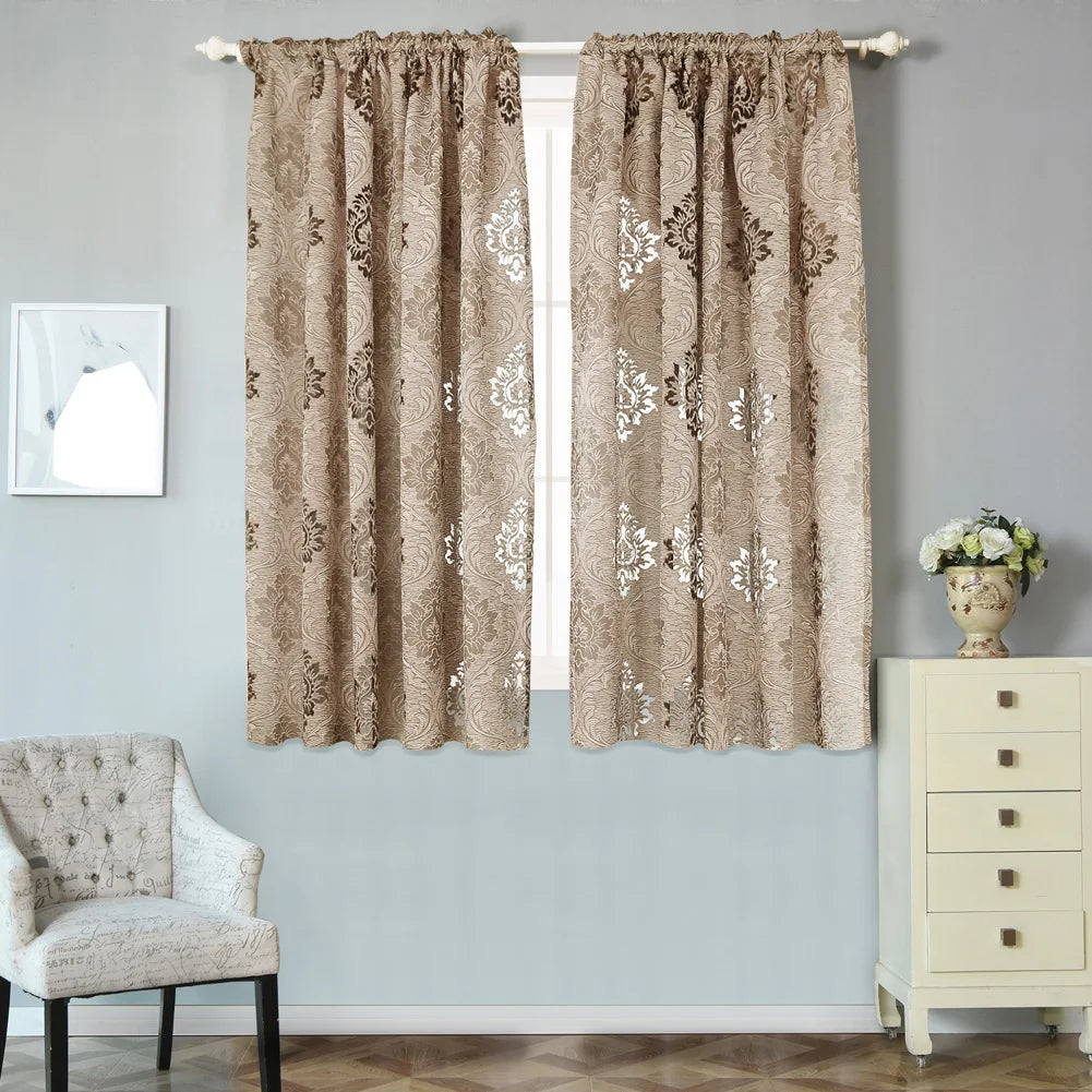 1 PC NAPEARL European Style Jacquard Curtain Fabrics for Window Balcony Living Room Gray Living Room Treatments All Match