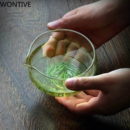 1/2 / 3pcs Bol de matcha japonais marteau en verre texturé en verre thé à thé