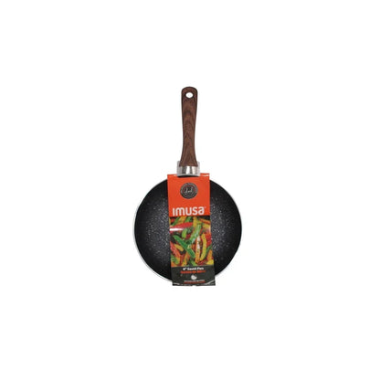 Nonstick Fry Pan Aluminum Speckled Kitchen Cookware Ergonomic Wood Look Handle Easy Clean Multi-Purpose Cooking Essential