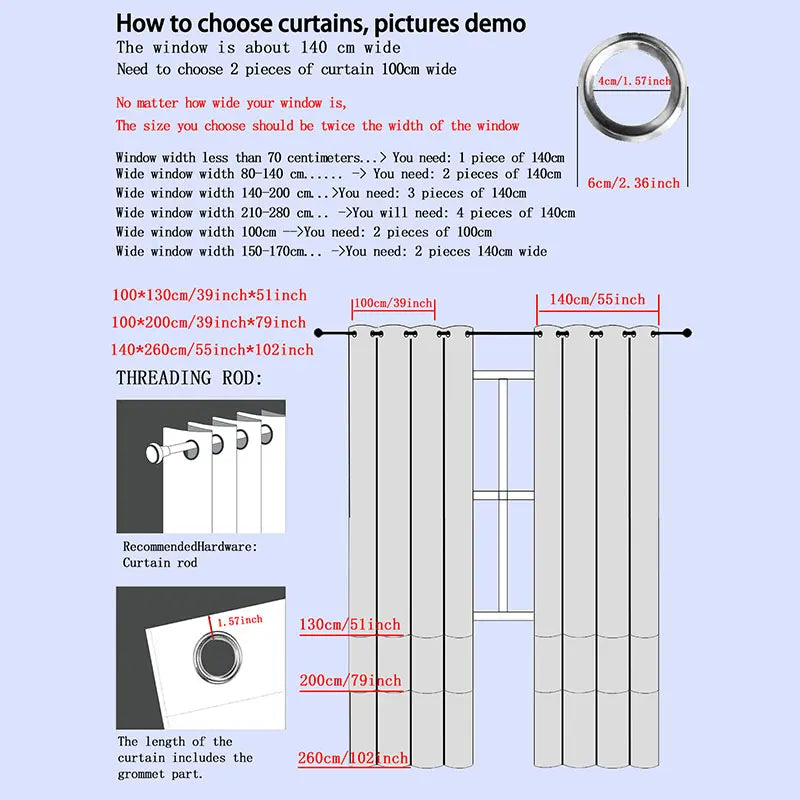 1 Panel Moder Gardinen fir d'Liewensroute High Sharing Curtain90% fir Blackout Grosse Curtain décke Drawes Dier