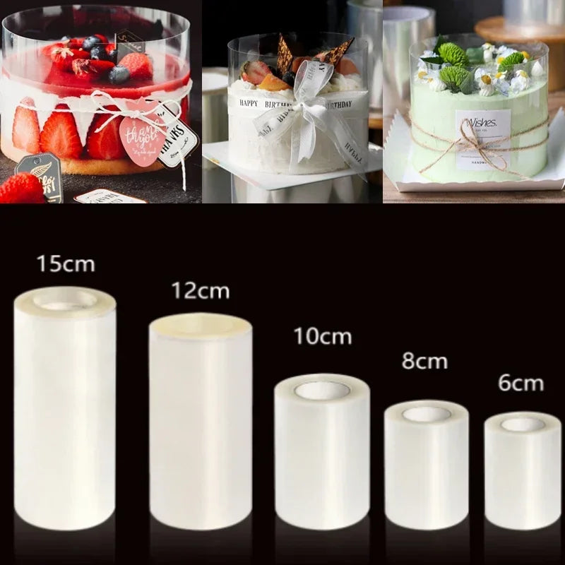 1 Roll Cake Surround Film DIY  Bakeware Acetate Film Transparent Cake Collar Kitchen  6/8/10/12/15Cm Accessories Baking Tools