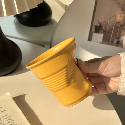 Ceramic Irregular Coffee Cup，200/400ml Pure Color Coffee Mug  Milk Mug Tea Drinks Water Cup，Home Office Tumbler Mugs