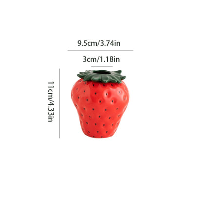 Strawberry ceramic vase, flowerpot, living room, home decoration and ornaments