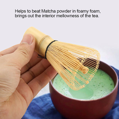 Bambus pisker grøn te whisk matcha whisk naturlig bambus te whisk chasen forberedelse matcha pulver børste værktøj tepulver wispisk