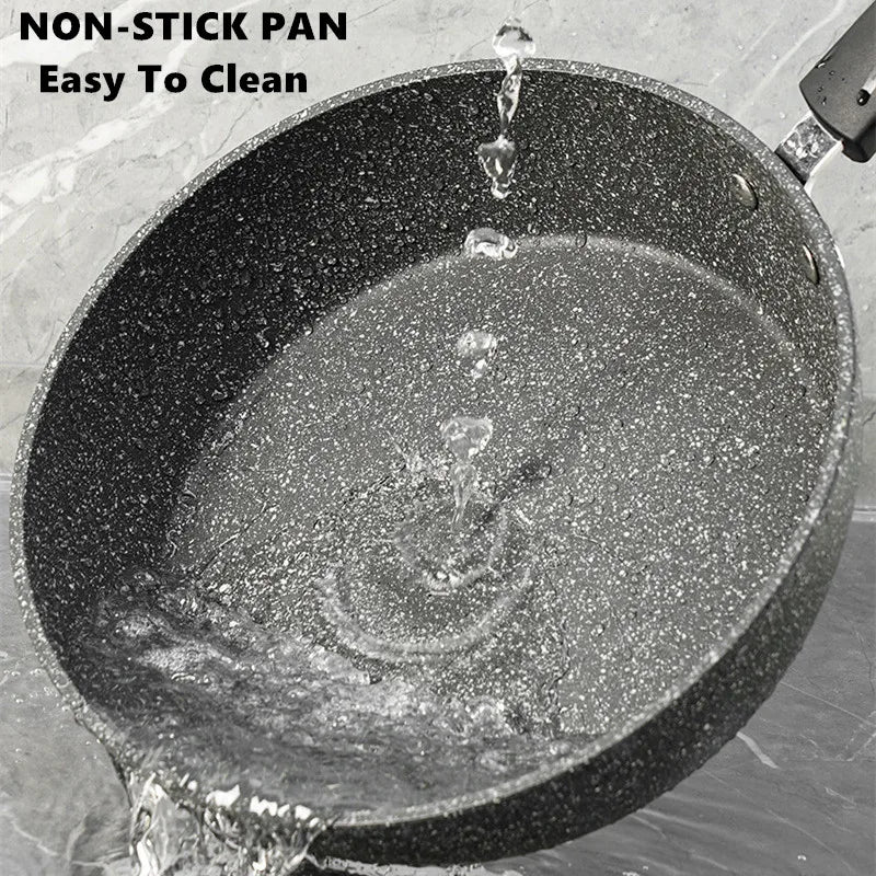 Non-stick pan hållbar sten stek wok panna hem biff stekpanna pannkaka stekt induktion spis gas spis köksredskap för kök