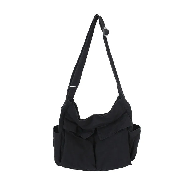 Workwear Canvas Shoulder Bag Large Capacity Retro Messenger Bag New Student Class Messenger Bag