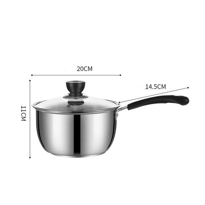 1Pcs 18/20CM Stainless Steel Soup Pot Cooking Pots For Kitchen Induction Cooking Pot Small Heat Resistant Cookware