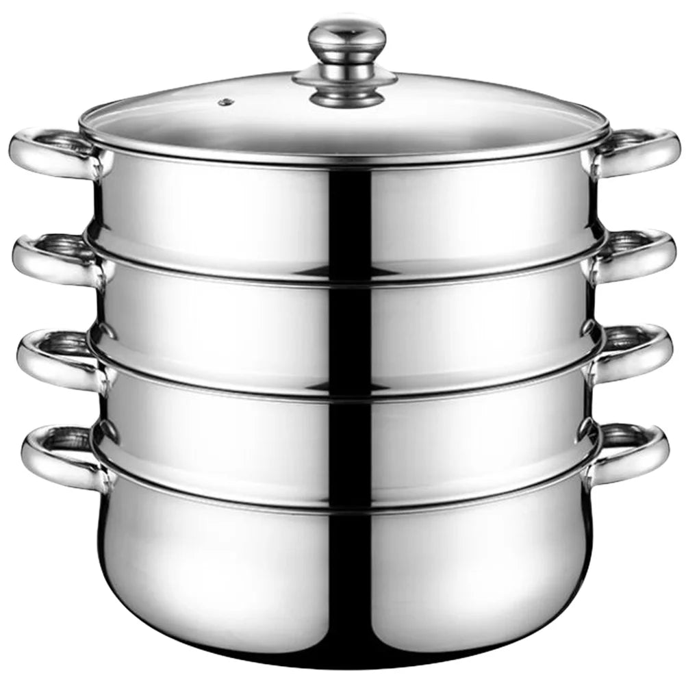 Vapor cu oțel inoxidabil cu aburi de gătit cu aburi de gătit cu aburi alimente aburire stoc set de legume set strat cu vase de vase