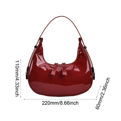 Half Moon Bag Vintage PU Leather Small Handbag Mardas de lujo Bolsas para mujeres Bolsos de hombro RET RET RED LAS ARSES ARSES MINI MINI TOTAS