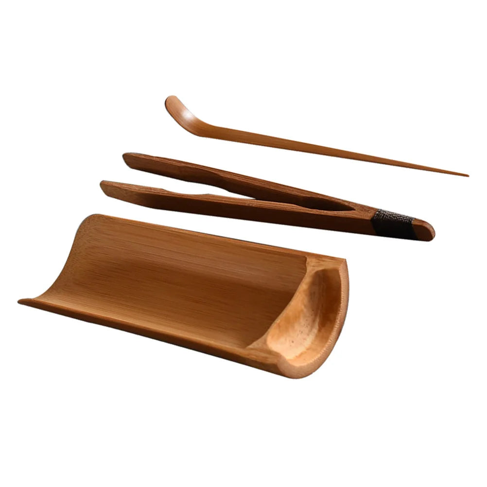 3pcs Tea Ceremony Utensil Tools Set Chinese Gong Fu Tea Tool Kungfu Tea Set Natural Tea Tools Tea Scoop Spoon Tongs for Tea