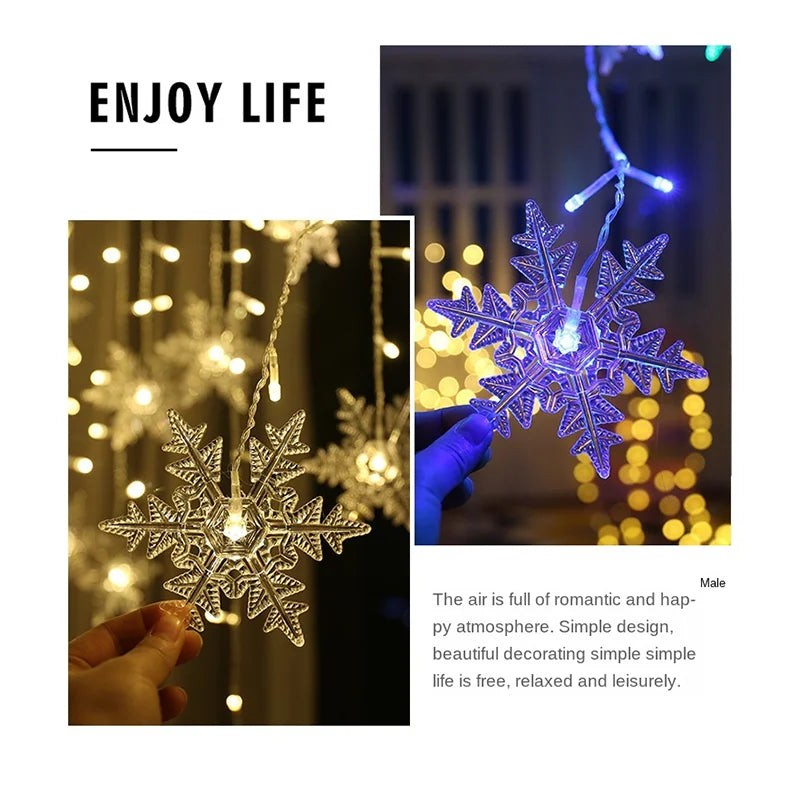 3,2m Christmas Flakes de neige LED LUMILES LUMIÈRES DE FAISE FAIRES LUMINES DE RILLE