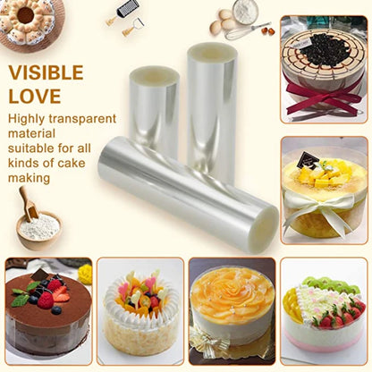 Bakware acetaatfilm voor cake decor transparante cake surround film mousse cakebladen omringende rand -diy cake kraag