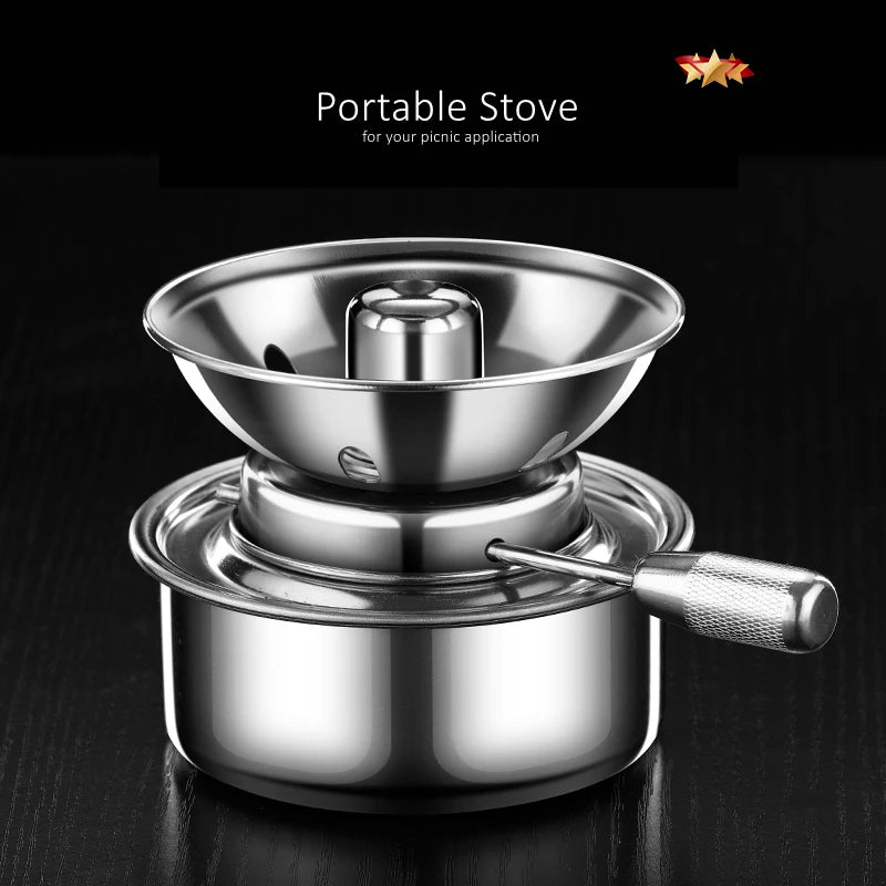 GEDO Ultra Mini Hot Pot 173mm Diameter Individual Hotpot Alcohol Fuel Budae Jjigae Portable Tiny Pot Cookware for Picnic