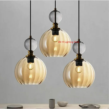 Nordic Colored Glass Chandelier Postmodern Creative Designer Restaurant Bar Counter Bedroom Bedside Lamp Excluding Light Bulbs