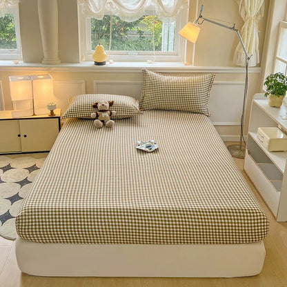 New Fitted Sheet with Elastic Bands Non Slip Adjustable Mattress Cover for Double King Queen Bed 150x200 180x200 220x200cm
