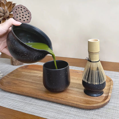 6 PCS Matcha Set Matcha Tea Kit Glaze Change with Master Cup 100-Prong Bamboo Whisk Tea Scoop Japanese Matcha Tea Accessories