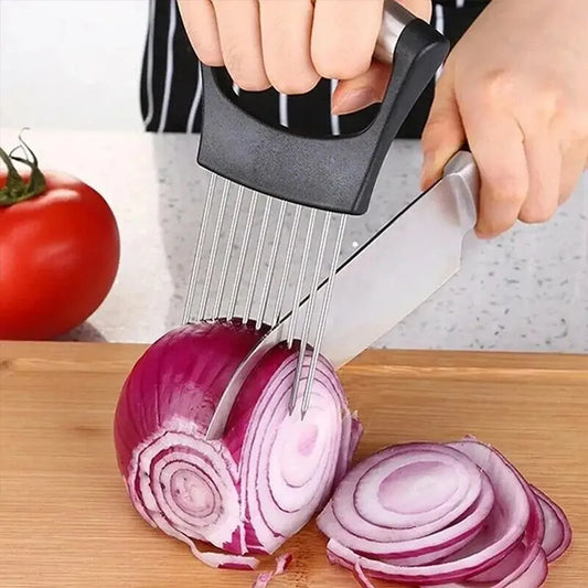 Creative Onion Slicer Stainless Steel Loose Meat Needle Tomato Potato Vegetables Fruit Cutter Safe Aid Tool Kitchen GadgetsKnife